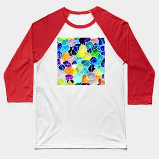 Abstract Marble, gems, precious stones, patchwork, colorful, geometrical,seamless patterns Baseball T-Shirt